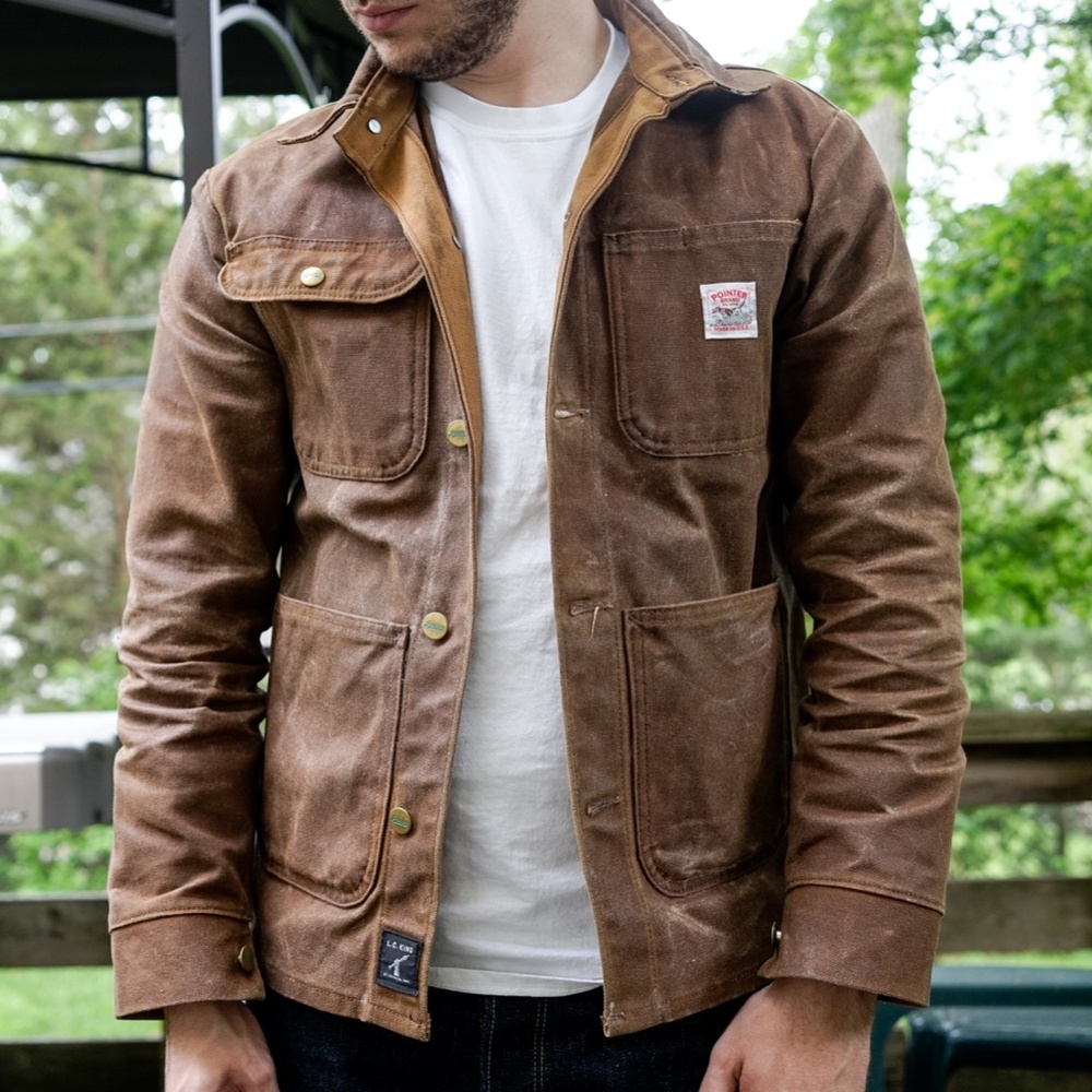 L.C. King x Pointer Brand Waxed Duck Chore Coat - Tan
